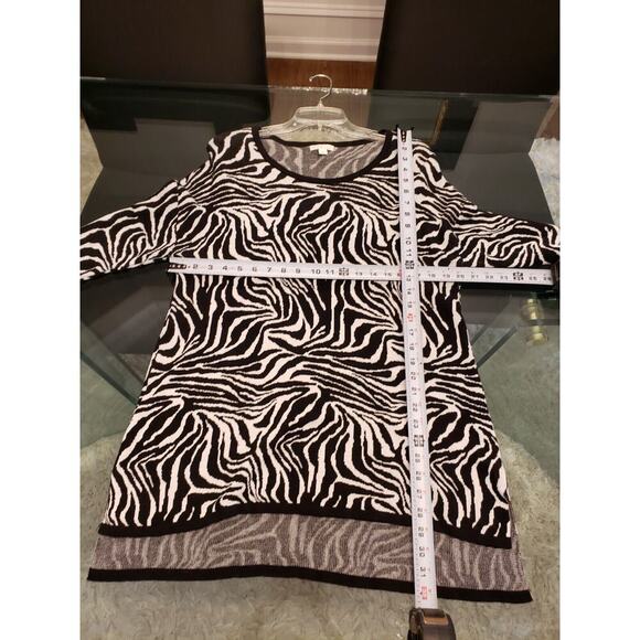 Est. 1946 Womens Black Animal Print Cotton Round Neck Long Sleeve Sweater Large - Picture 6 of 12